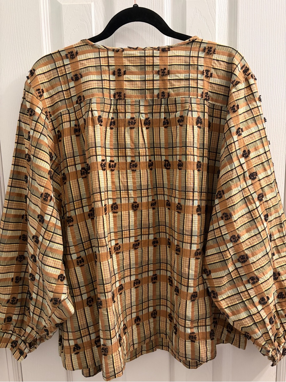 Ace & Jig Boho Plaid Button-Front Birdie Blouse 1X - Picture 7 of 10